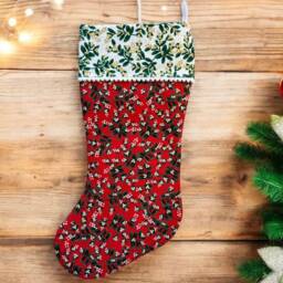 Rifle Paper Co Mistletoe Fabric Christmas Stocking