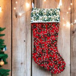 Rifle Paper Co Mistletoe Fabric Christmas Stocking - thumbnail 2