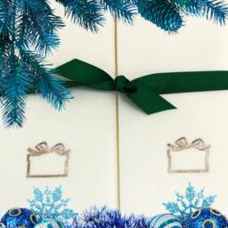 Embossed Linen Guest Hand Towels With Ribbon - Christmas Gift - thumbnail 2