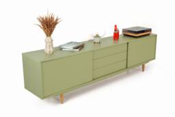 Vinyl Record Storage - Cabinet Player Stand Medium Sideboard Solid Wood Table Livlo N-S02 - thumbnail 1