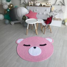 Nursery Rug, ??arpet For Kids, Rug Baby Carpet, Crochet Bear Mat, Teddy Kids Room - thumbnail 2