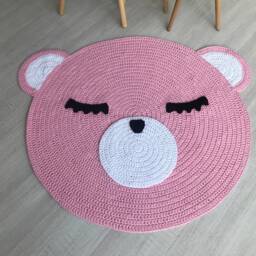 Nursery Rug, ??arpet For Kids, Rug Baby Carpet, Crochet Bear Mat, Teddy Kids Room - thumbnail 3