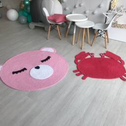Nursery Rug, ??arpet For Kids, Rug Baby Carpet, Crochet Bear Mat, Teddy Kids Room - thumbnail 4