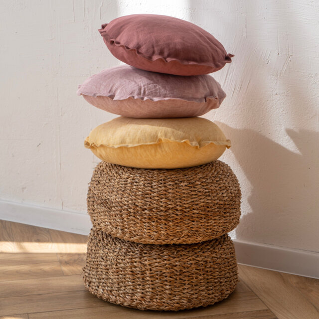 Round Pillow Cover, Pillow Throw Decorative Pillow, Custom Pillow, Linen Pillowcase - image 1