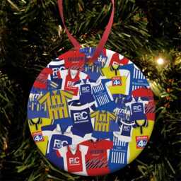 Birmingham Kit Mash Retro Shirt Christmas Tree Decoration Bauble Flat Ceramic Great Gift Football Gifts Printed in The UK