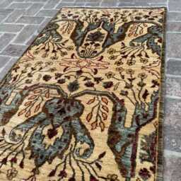 3x11 Afghan Handwoven Wool Runner - Red Turkmen Oriental Oushak Style Rug Modern Floral Medallion Carpet For Hallway Decor- Boho Gift - thumbnail 3