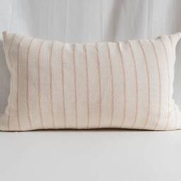 Woven Striped Hmong Pillow Cover, Ethnic Cotton Cushion - thumbnail 3