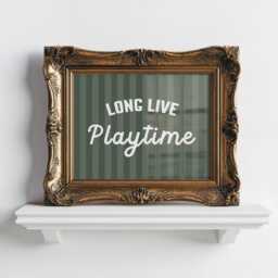 Long Live Playtime Print Green Nursery Wall Art, Earthy Kids Room - thumbnail 2