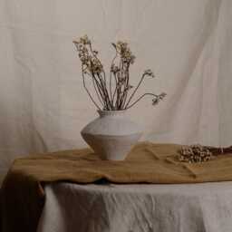 Milky Moon Vase Wabi-Sabi Creamy White Ceramic Vase - thumbnail 2
