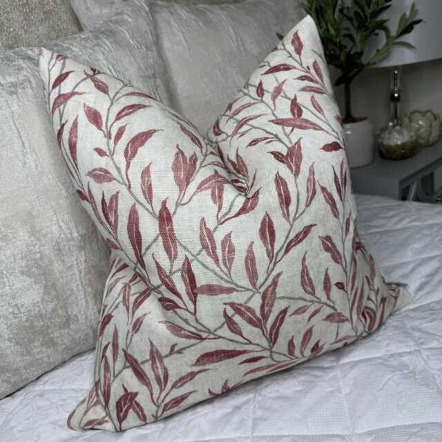 Country Decor Scatter Cushion Cover 20x20 - Leaf-Patterned Willow Trailing Leaves in Sanderson Osier Fabric - image 1