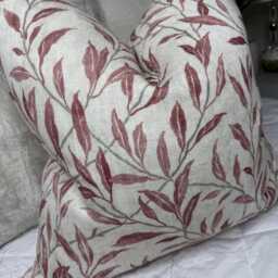 Country Decor Scatter Cushion Cover 20x20 - Leaf-Patterned Willow Trailing Leaves in Sanderson Osier Fabric - thumbnail 3