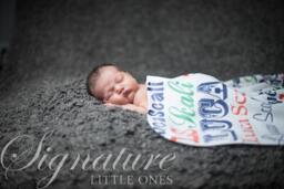 Personalized Baby Blanket, Monogrammed Name Swaddle Receiving Shower Gift, Birth Announcement Blanket