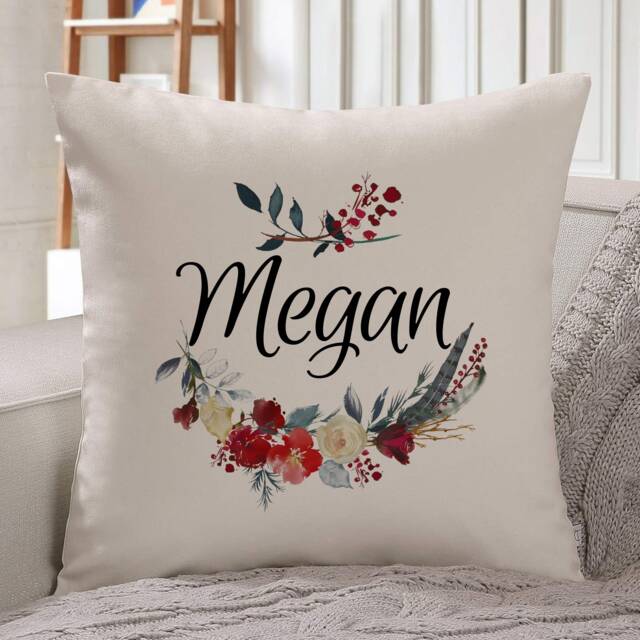 Floral Name Cushion Cover/Gift For Women Unique Houswarming Gift New Home Botanical