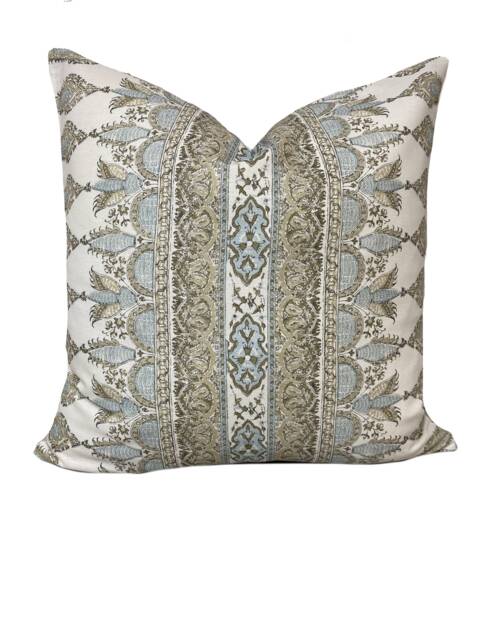Thibaut Akola Stripe Biege Cushion Cover Pillow Double Sided - image 1