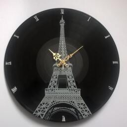 Paris Eiffel Tower Painted Retro Vinyl Clock - thumbnail 2