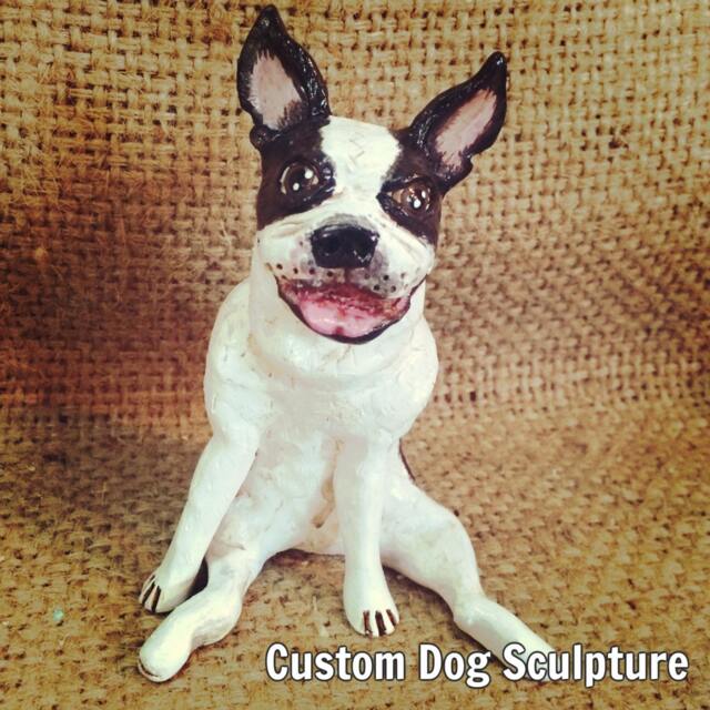 Personalized Pet Clay Folk Art Sculpture Or Memorial Based On Your Pets Photo - image 1