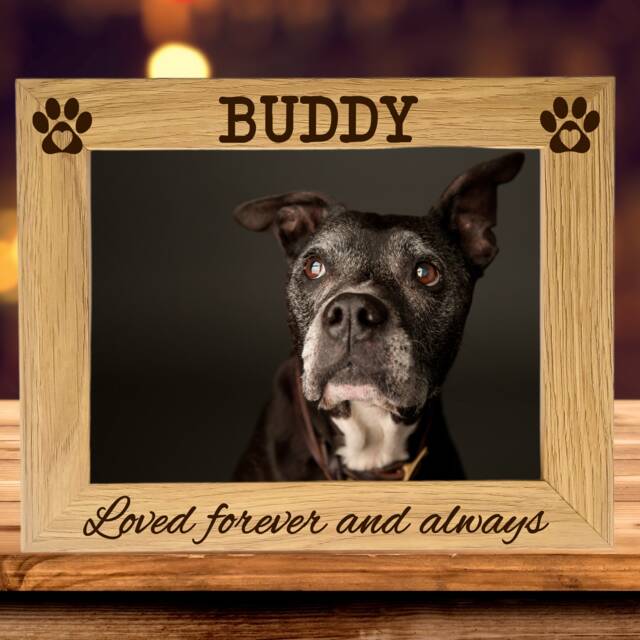 Personalised Dog Photo Frame, in Loving Memory, Pet Memorial Loss Frame - image 1
