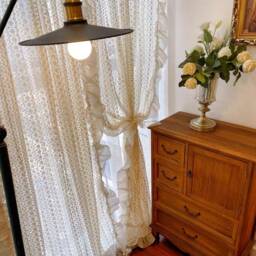 Ruffle Lace Curtain, French Country Style Window Decor Curtain For Cafe, Kitchen, Living Room - thumbnail 2