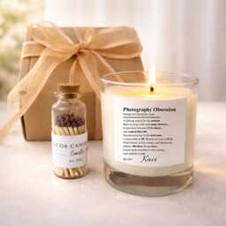 Photographer Personalised Candle Gift - Custom Name Photography Present Birthday Christmas For Him Her - thumbnail 3