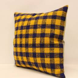 Turkish Kilim Pillow, 16x16 Bohemian Handwoven Anatolian Turkey Sofa Cushion Cover, 4Kf-330 - thumbnail 3