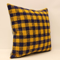 Turkish Kilim Pillow, 16x16 Bohemian Handwoven Anatolian Turkey Sofa Cushion Cover, 4Kf-330 - thumbnail 2