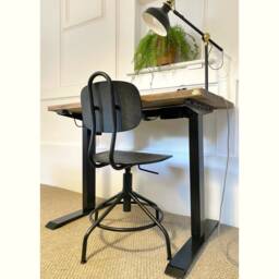 Height Adjustable Sit-stand Desk With Reclaimed Wooden Top, Customisable - thumbnail 3