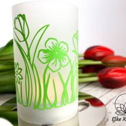 Svg Plotter File Lantern Cover Flower Meadow, As Table Light, Candle Holder, For Paper & Vinyl in 3D, Light Shadow Decoration - thumbnail 2