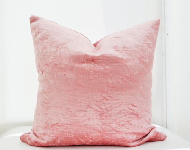 Pink Velvet Pillow Cover Cushion Pink Accent Pillow Cover Throw - image 1