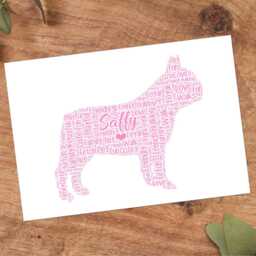 Personalised French Bulldog Word Art Print, Custom Wall Framed Picture Gift Nl - thumbnail 3