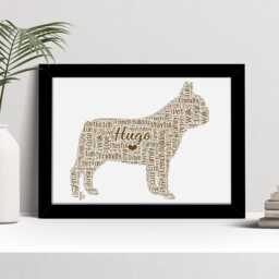 Personalised French Bulldog Word Art Print, Custom Wall Framed Picture Gift Nl - thumbnail 2