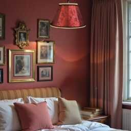 Burgundy Red Paisley Fabric Lampshade Handmade in The UK For Table & Floor Standard Lamp Shades, Ceiling Lights, Clip On Wall Lights - thumbnail 3