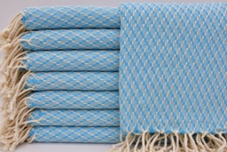 "Turkish Peshtemal, Turquoise Towel, 38""x67"