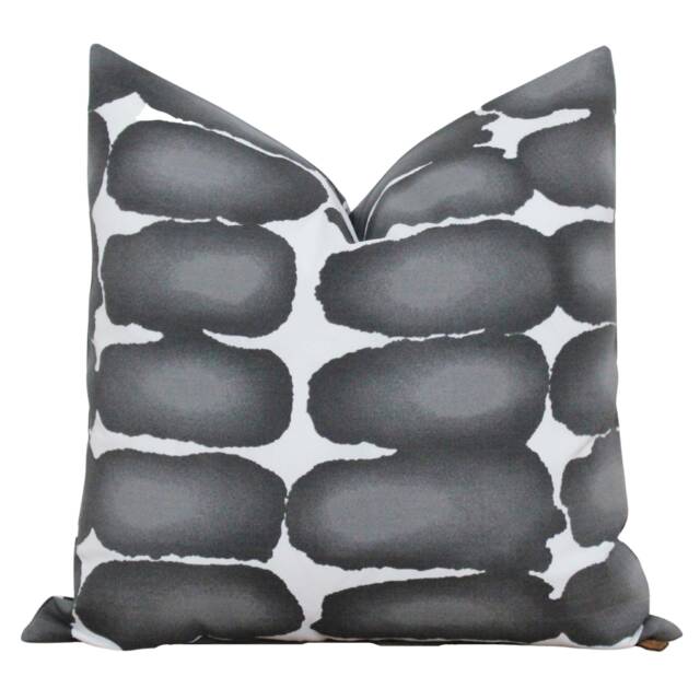 Black & White Outdoor Pillow - Watercolor Cushion Cover Lumbar 20 X Adam - image 1