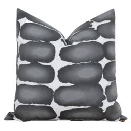 Black & White Outdoor Pillow - Watercolor Cushion Cover Lumbar 20 X Adam