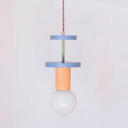 Wooden Nursery Chandelier & Kids Room Pendant Light, Neutral Baby Lamp For Playroom, Ideal Shower Gift - thumbnail 2