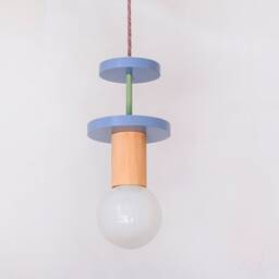 Wooden Nursery Chandelier & Kids Room Pendant Light, Neutral Baby Lamp For Playroom, Ideal Shower Gift - thumbnail 3