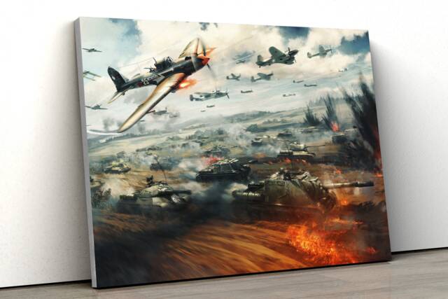 World War 2 Tank Fighter Jet Plane Wwii Gaming Large Canvas Wall Art Custom Print Gift A0 A1 A2 A3 A4 - image 1