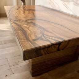 Japanese Wabi Sabi Solid Walnut Coffee Table - thumbnail 1