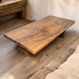 Japanese Wabi Sabi Solid Walnut Coffee Table - thumbnail 3