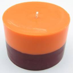 Virginia Tech Color Block Hokie Orange & Maroon Soy Pillar Candle - thumbnail 3