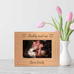 Personalised Daddy & Me Photo Frame, 6x4, 7x5, 8x6, Landscape, Grey Oak & White Frames, Father's Day Presents - thumbnail 1