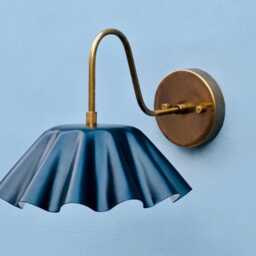 Mid Century Metal Shade Wall Sconce, Brass Arm, Vintage Style Lighting Modern Lamp - thumbnail 2