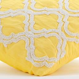 "Luxury Lattice, Trellis Yellow Bed Pillow Case 24""x24""/26""x26" - thumbnail 2