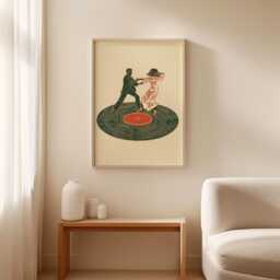 Couple Dancers On Record Poster, Retro Disco Wall Art - thumbnail 3
