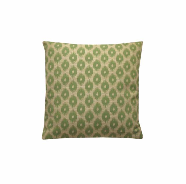 Sanderson Meru Cushion Beige & Green Ikat Patterned Pillow Designer Cover - image 1