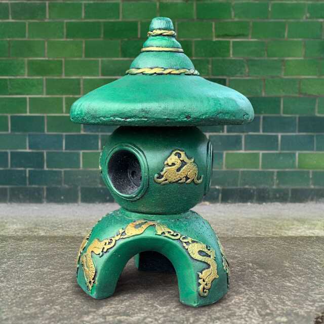 Concrete Green Pagoda Sculpture Stone Garden Lantern Figure Outdoor Zen Decor Tranquil Yard Ornament Front Door Decoration Holiday Gift Idea - image 1
