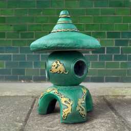 Concrete Green Pagoda Sculpture Stone Garden Lantern Figure Outdoor Zen Decor Tranquil Yard Ornament Front Door Decoration Holiday Gift Idea - thumbnail 2