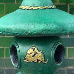 Concrete Green Pagoda Sculpture Stone Garden Lantern Figure Outdoor Zen Decor Tranquil Yard Ornament Front Door Decoration Holiday Gift Idea - thumbnail 3