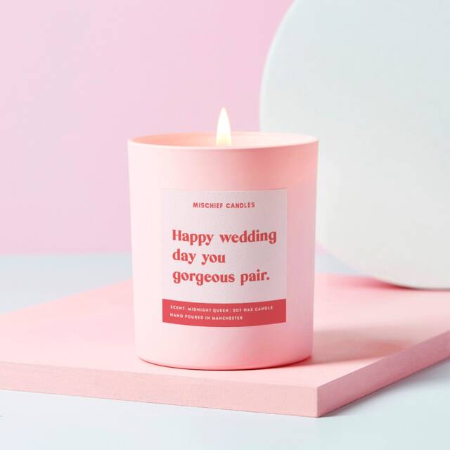 Funny Wedding Gift For Couple Happy Day You Gorgeous Pair Soy Wax Candle