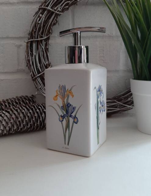 Floral Ceramic Soap Dispenser. Available in Two Shapes. Several Colour Schemes - image 1